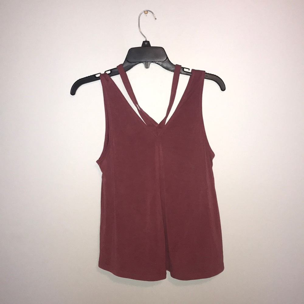 AE Pink Crossed Back Tank